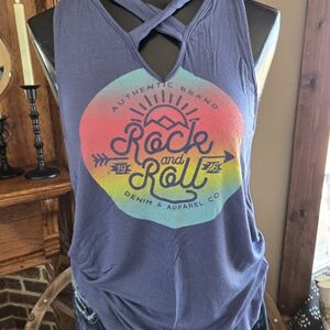 Blue Graphic Tank Top